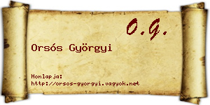 Orsós Györgyi névjegykártya